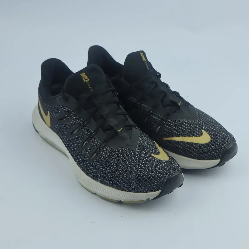 Nike Quest Black Metallic Gold Womens sz 8 Athletic Running Shoes AA7412-006
